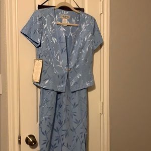 2 piece blue dressy dress with jacket